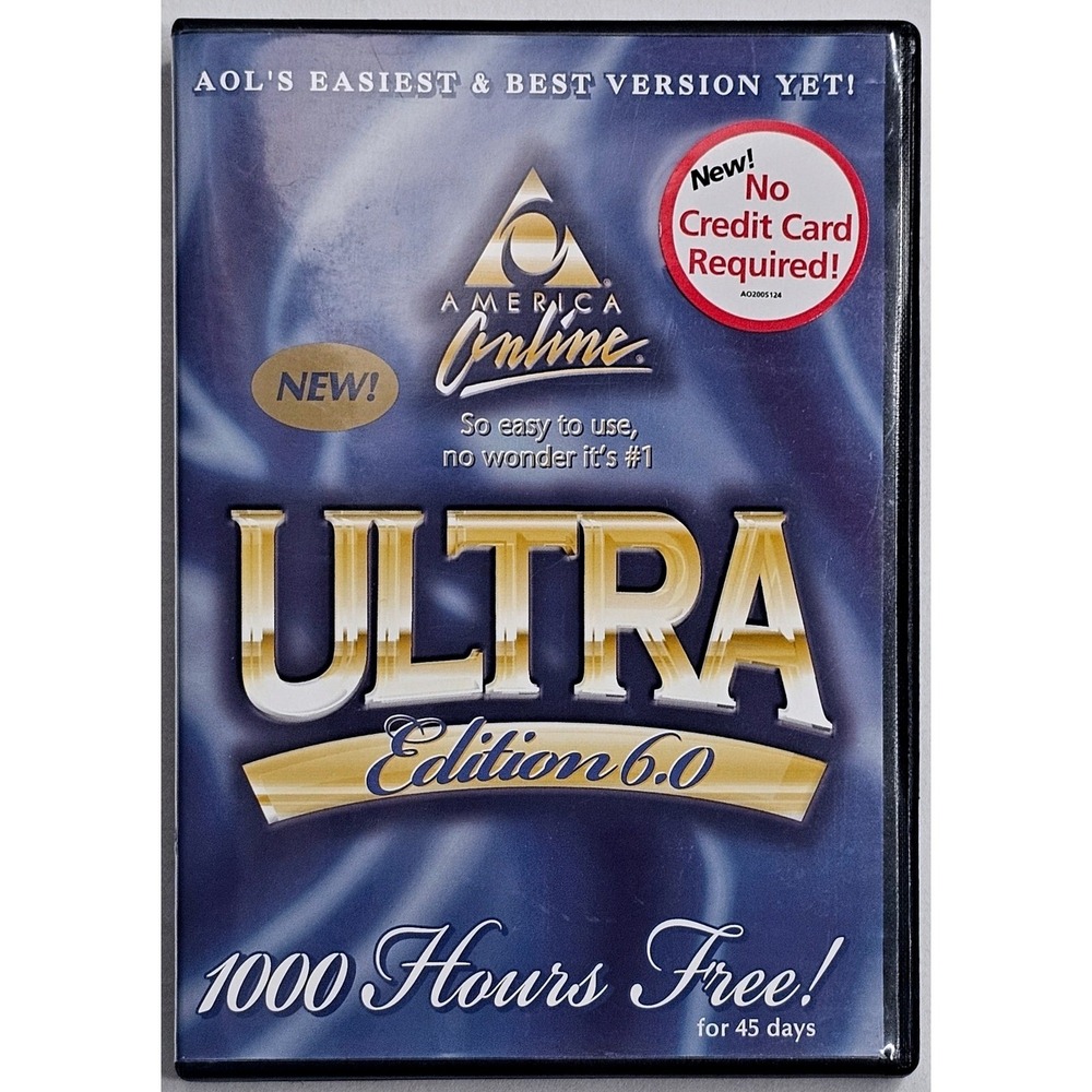 Ultra Edition 6.0 America Online PC Software Blue 1000 Hours‎ 1AS0501M10c
